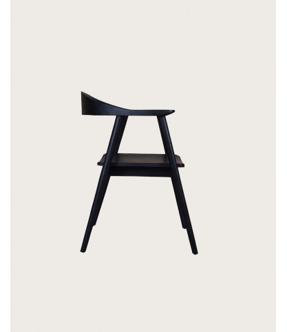 Dewi - Lot de 2 Chaise Dewi en teck massif noir