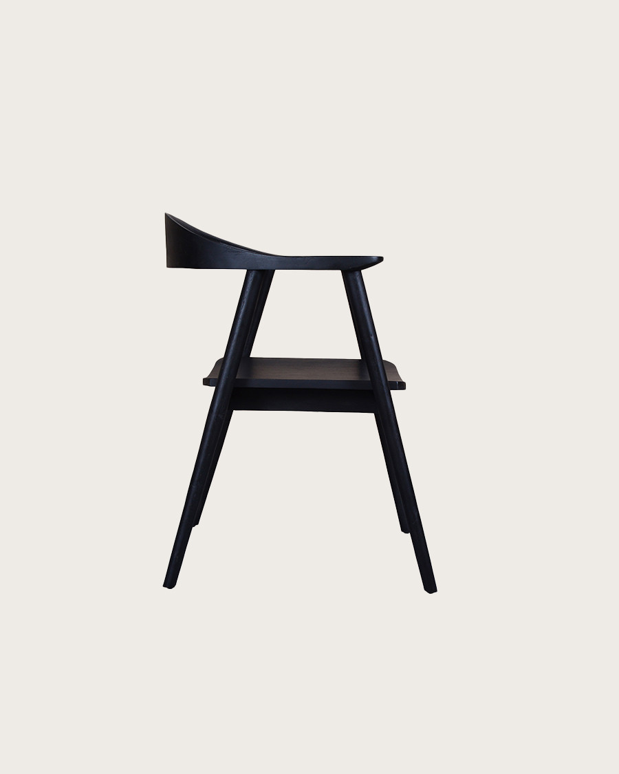 Dewi - Set van 2 Dewi stoelen van massief zwart teakhout