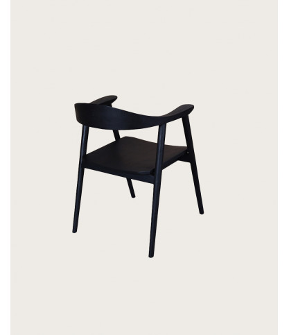 Dewi - Lot de 2 Chaise Dewi en teck massif noir