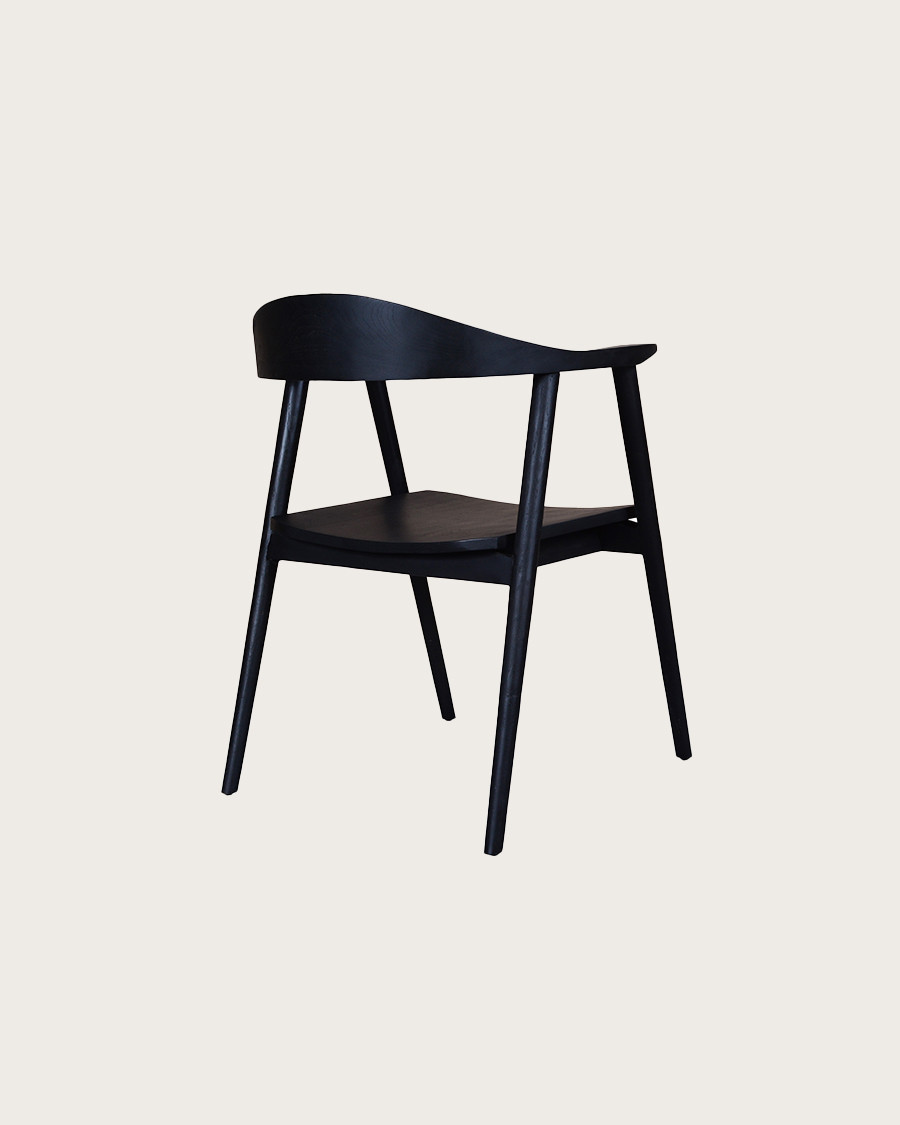 Dewi - Set van 2 Dewi stoelen van massief zwart teakhout