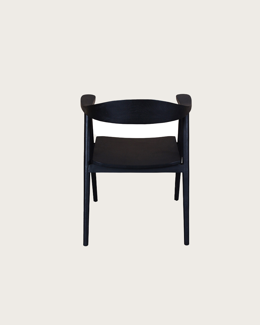 Dewi - Lot de 2 Chaise Dewi en teck massif noir