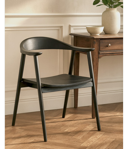 Dewi - Set van 2 Dewi stoelen van massief zwart teakhout