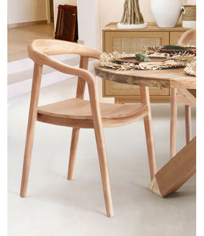 Charline - Lot de 2 chaises Charline en teck massif