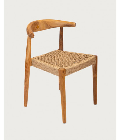 Soa - Lot de 2 chaises Soa en teck massif et corde synthétique