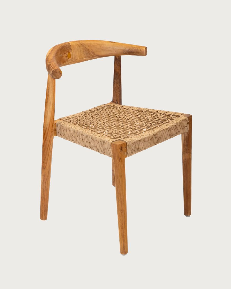 Soa - Lot de 2 chaises Soa en teck massif et corde synthétique