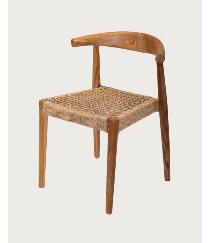 Soa - Lot de 2 chaises Soa en teck massif et corde synthétique