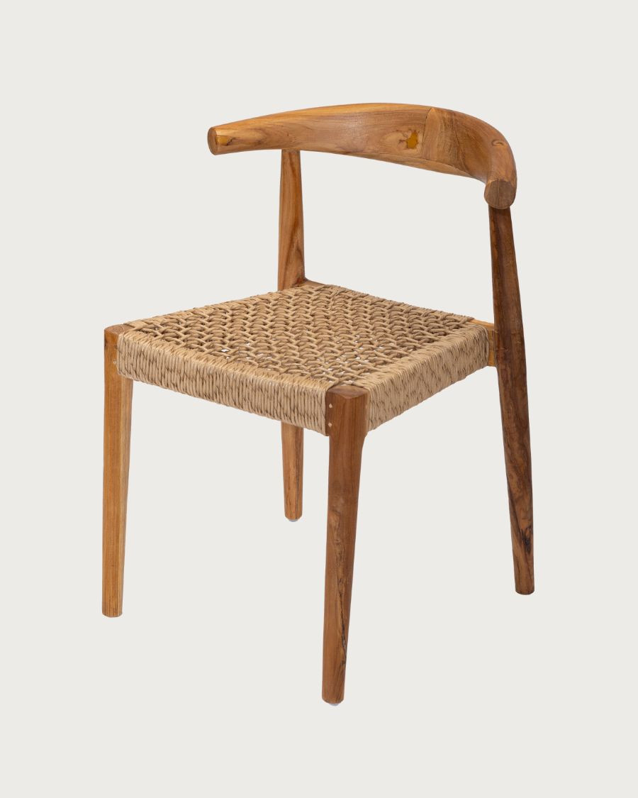 Soa - Lot de 2 chaises Soa en teck massif et corde synthétique