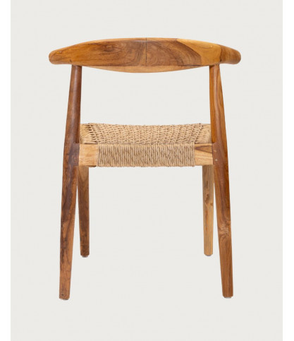 Soa - Lot de 2 chaises Soa en teck massif et corde synthétique