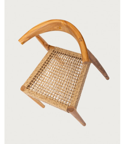 Soa - Lot de 2 chaises Soa en teck massif et corde synthétique