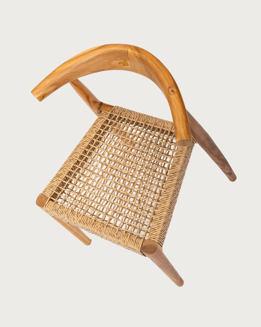 Soa - Lot de 2 chaises Soa en teck massif et corde synthétique