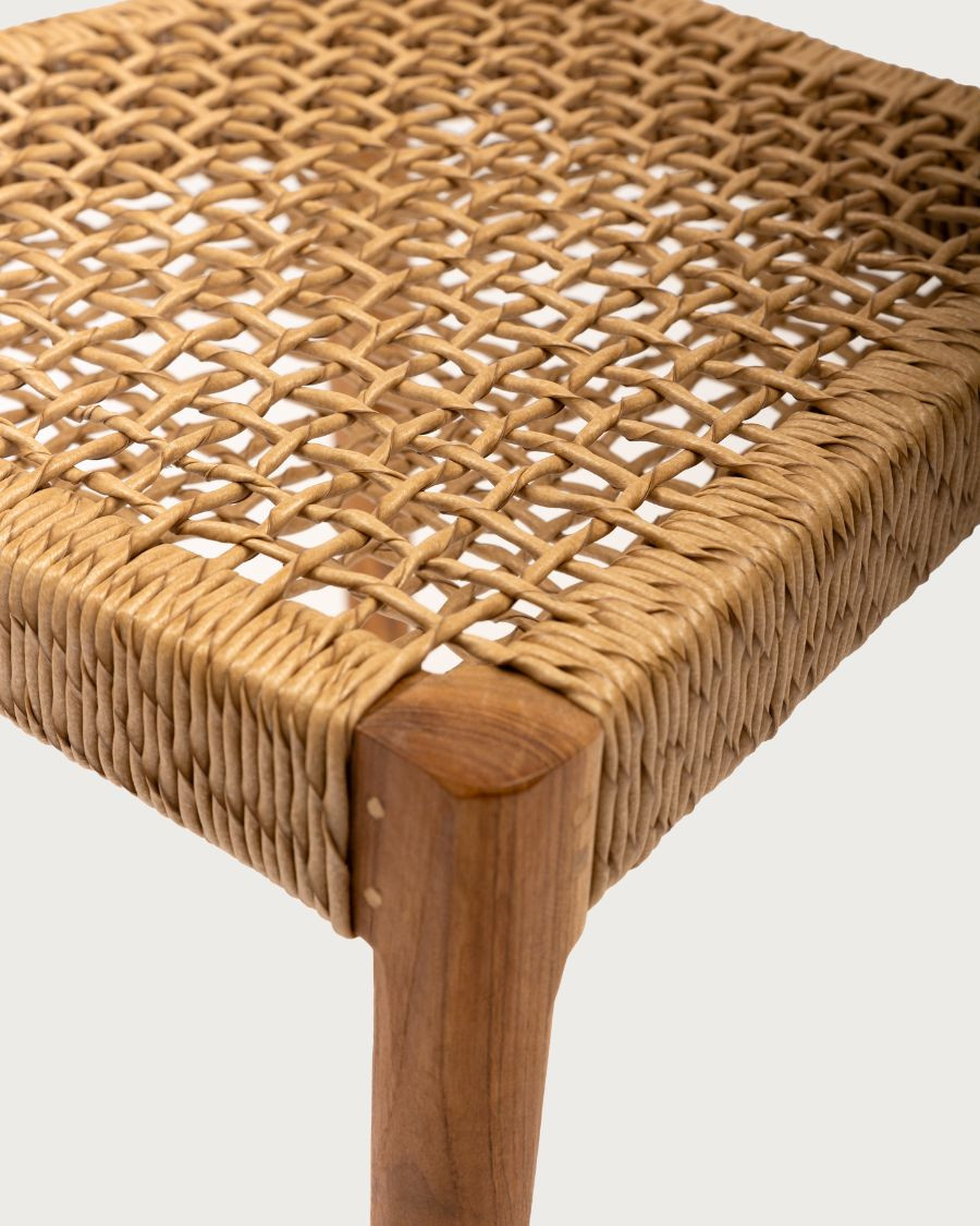 Soa - Lot de 2 chaises Soa en teck massif et corde synthétique