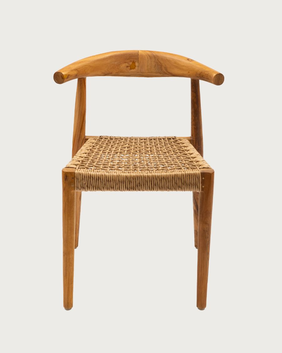 Soa - Lot de 2 chaises Soa en teck massif et corde synthétique