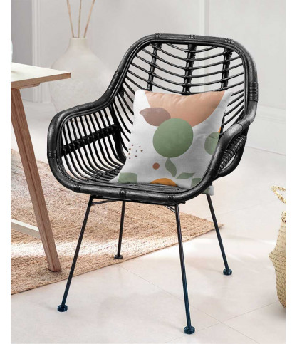 Myko - Lot de 4 chaises Myko en rotin noir