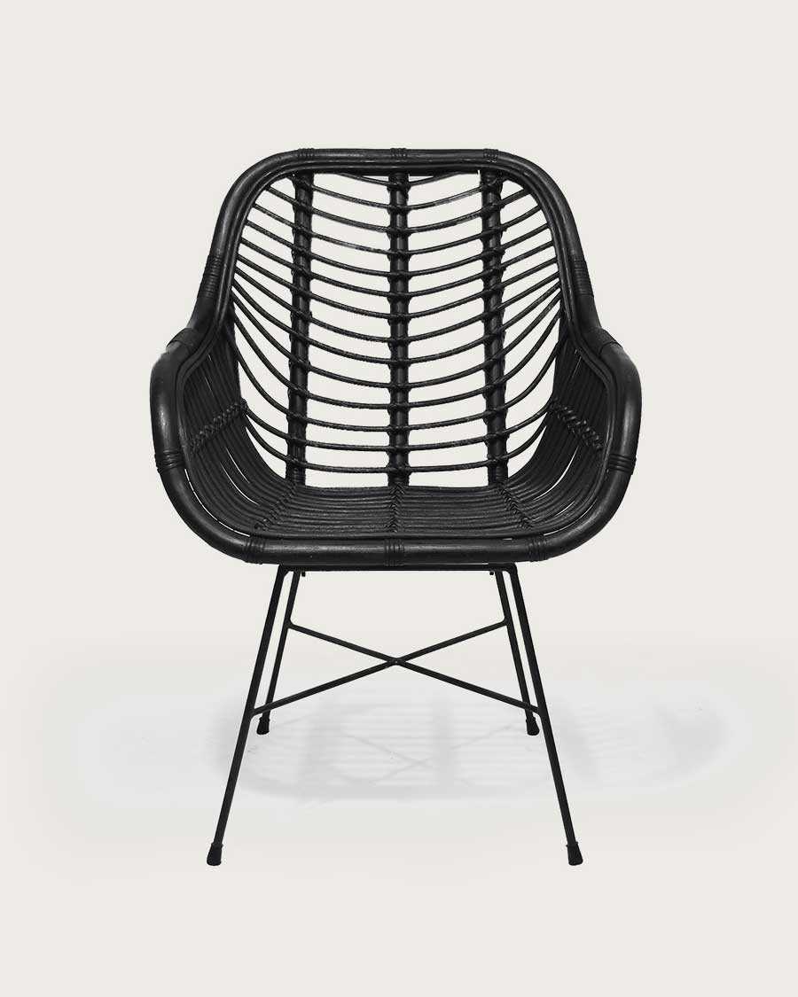Myko - Lot de 2 chaises Myko en rotin noir