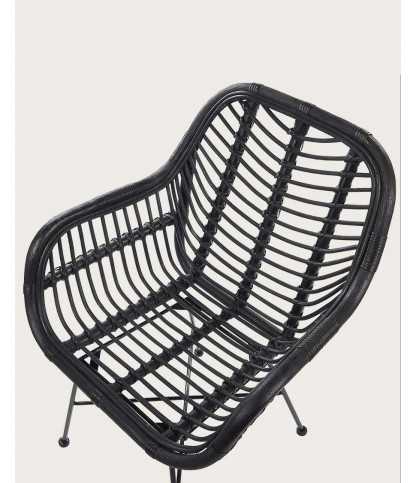 Myko - Set mit 2 Myko-Stühlen aus schwarzem Rattan