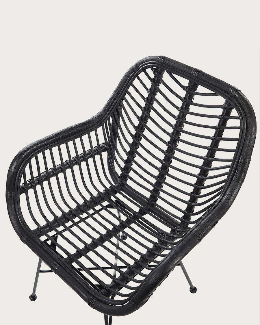 Myko - Set of 2 Myko chairs in black rattan