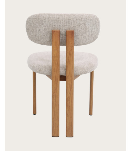 Zuno - Lot de 2 chaises Zuno en tissu beige et pieds métal