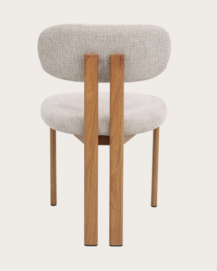 Zuno - Lot de 2 chaises Zuno en tissu beige et pieds métal