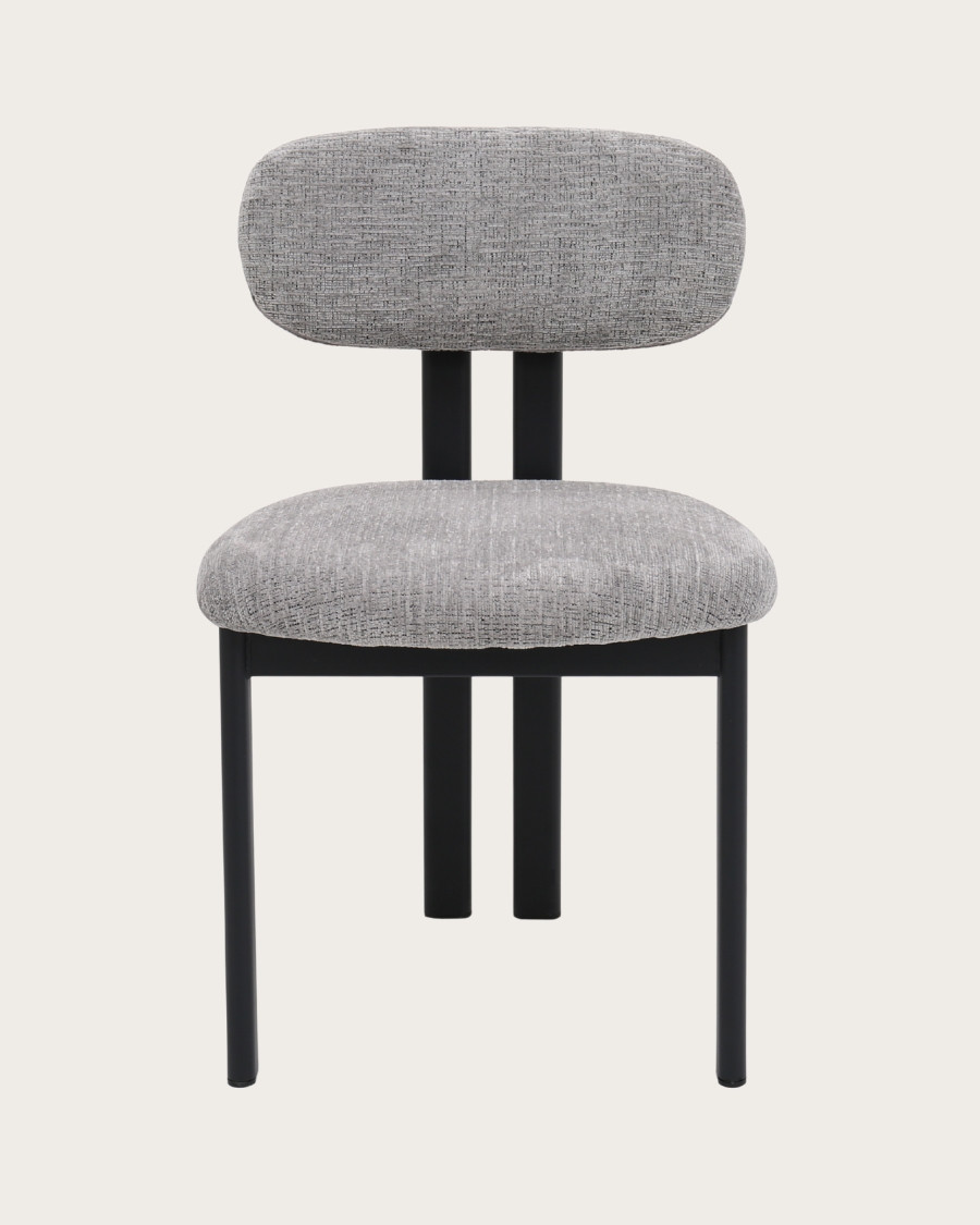 Lot de 2 chaises Zuno - Lot de 2 chaises Zuno en tissu grise et pieds métal