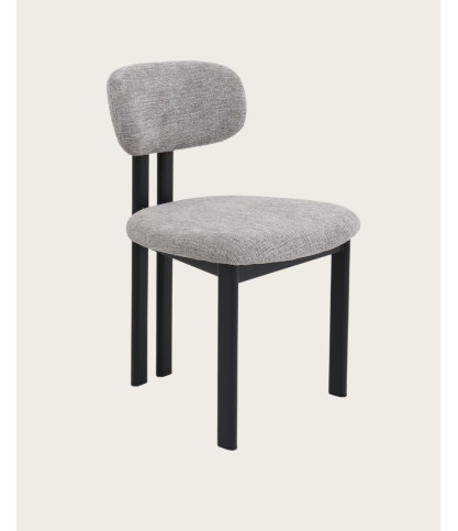 Zuno - Lot de 2 chaises Zuno en tissu grise et pieds métal