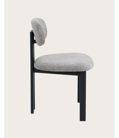 Zuno - Lot de 2 chaises Zuno en tissu grise et pieds métal