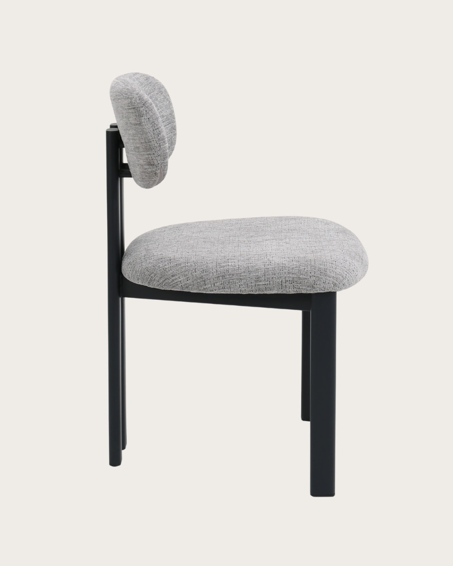 Lot de 2 chaises Zuno - Lot de 2 chaises Zuno en tissu grise et pieds métal