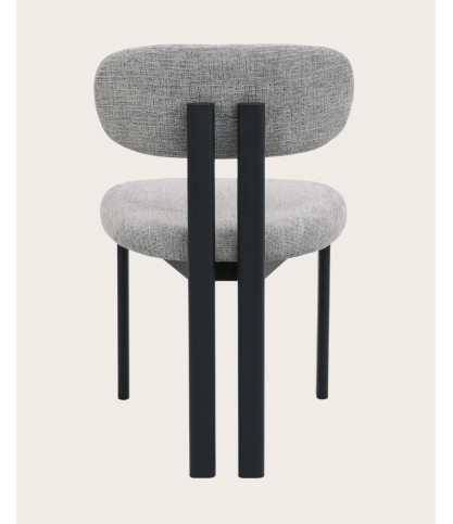 Zuno - Lot de 2 chaises Zuno en tissu grise et pieds métal