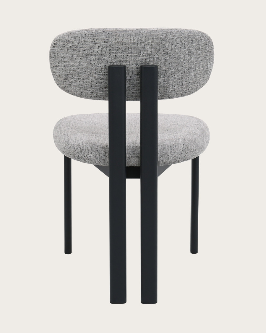 Zuno - Lot de 2 chaises Zuno en tissu grise et pieds métal