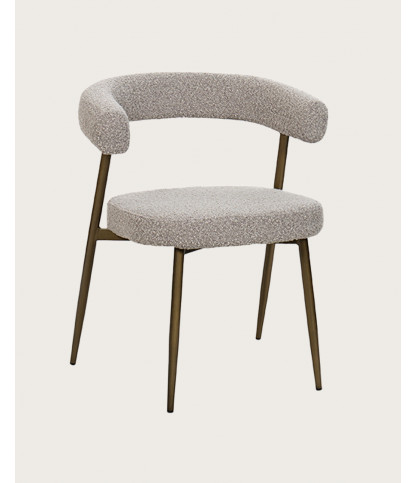 Agda - Lot de 2 chaises Agda en tissu et pieds métal