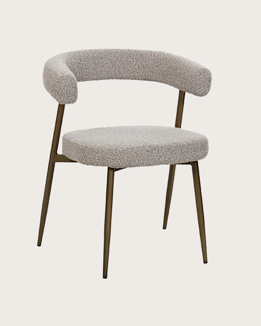 Agda - Lot de 2 chaises Agda en tissu et pieds métal