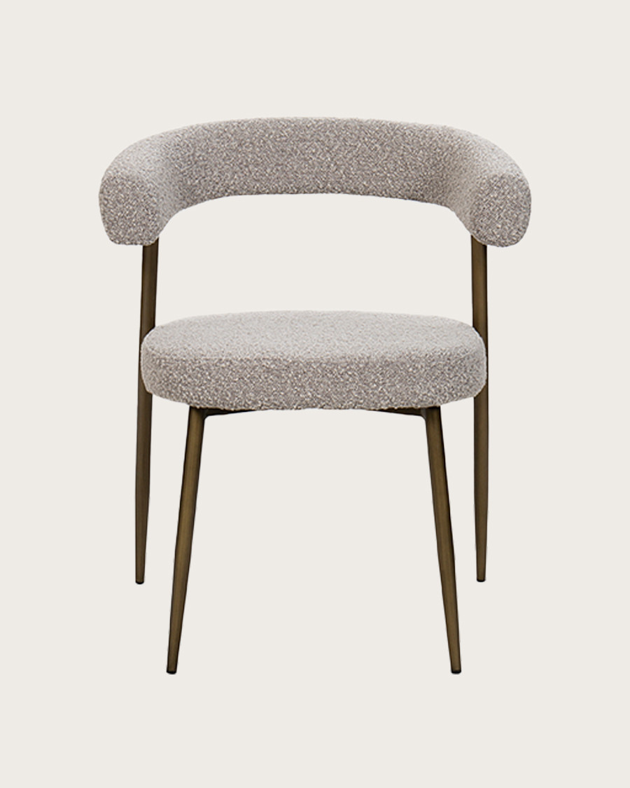 Agda - Lot de 2 chaises Agda en tissu et pieds métal