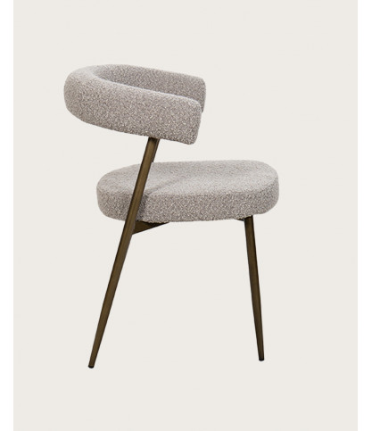 Agda - Set di 2 sedie Agda in tessuto con gambe in metallo