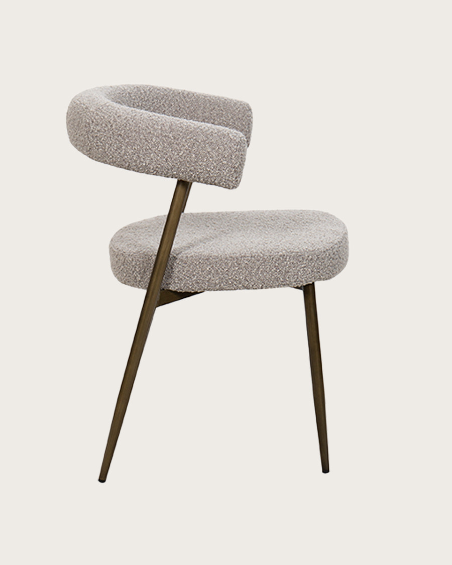 Agda - Lot de 2 chaises Agda en tissu et pieds métal