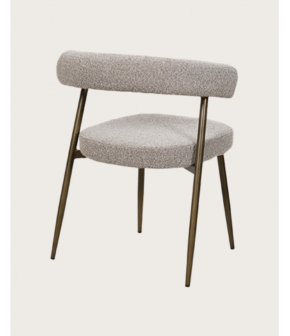 Agda - Lot de 2 chaises Agda en tissu et pieds métal