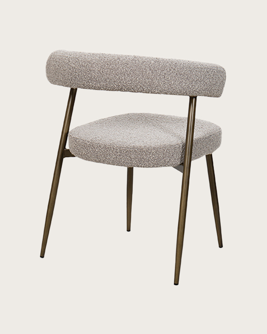 Agda - Lot de 2 chaises Agda en tissu et pieds métal