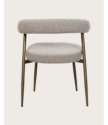 Agda - Lot de 2 chaises Agda en tissu et pieds métal