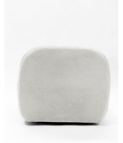 Orba - Fauteuil pivotant 360° en tissu bouclette blanc