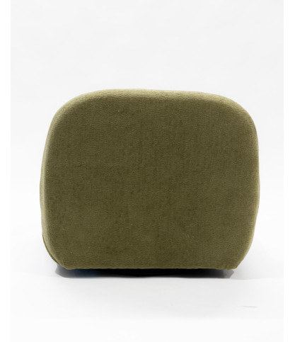 Orba - Fauteuil pivotant 360° en tissu bouclette vert kaki