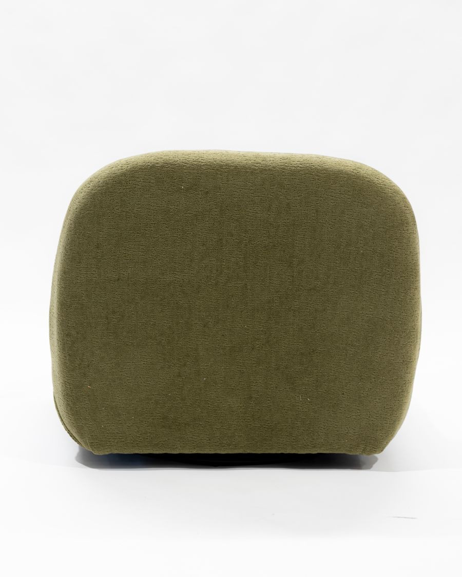 Orba - Fauteuil pivotant 360° en tissu bouclette vert kaki