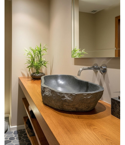 Aima - Cuenca de piedra de río negra