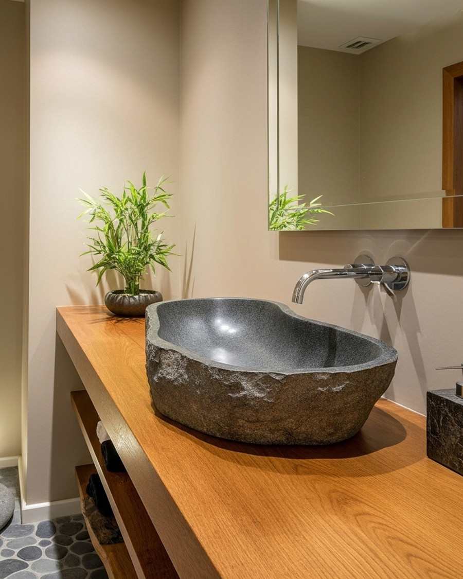 Aima - Black river stone basin