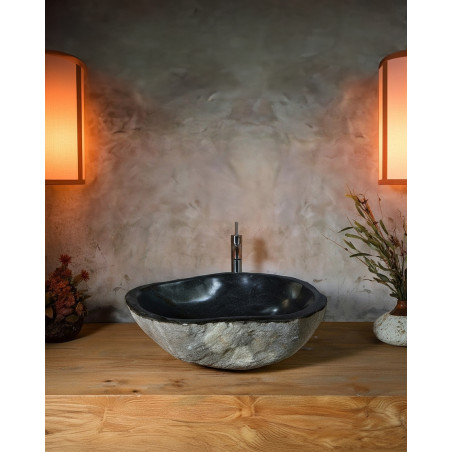 Eram - Vasque pierre de rivière noire