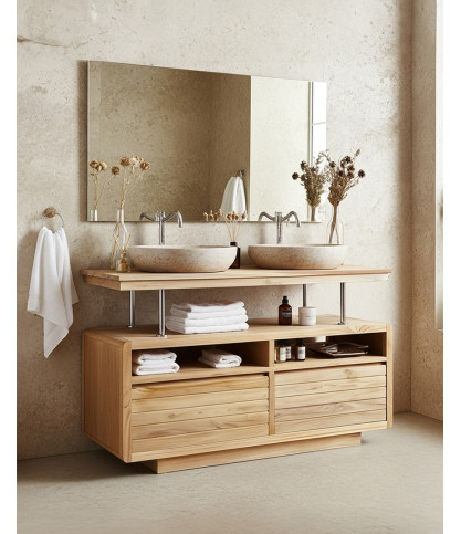 Latitude - Mueble de baño de teca de 140 cm