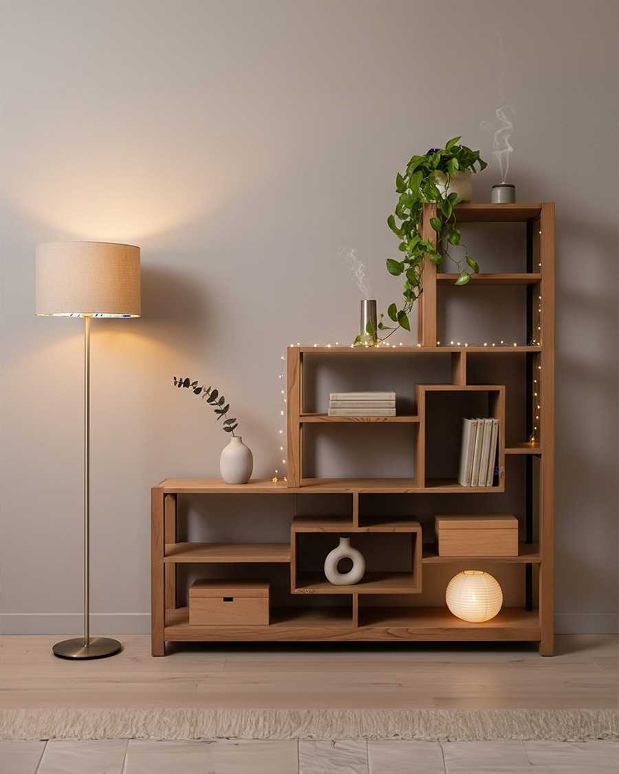 Aiko - Estantería escalonada de madera de teca