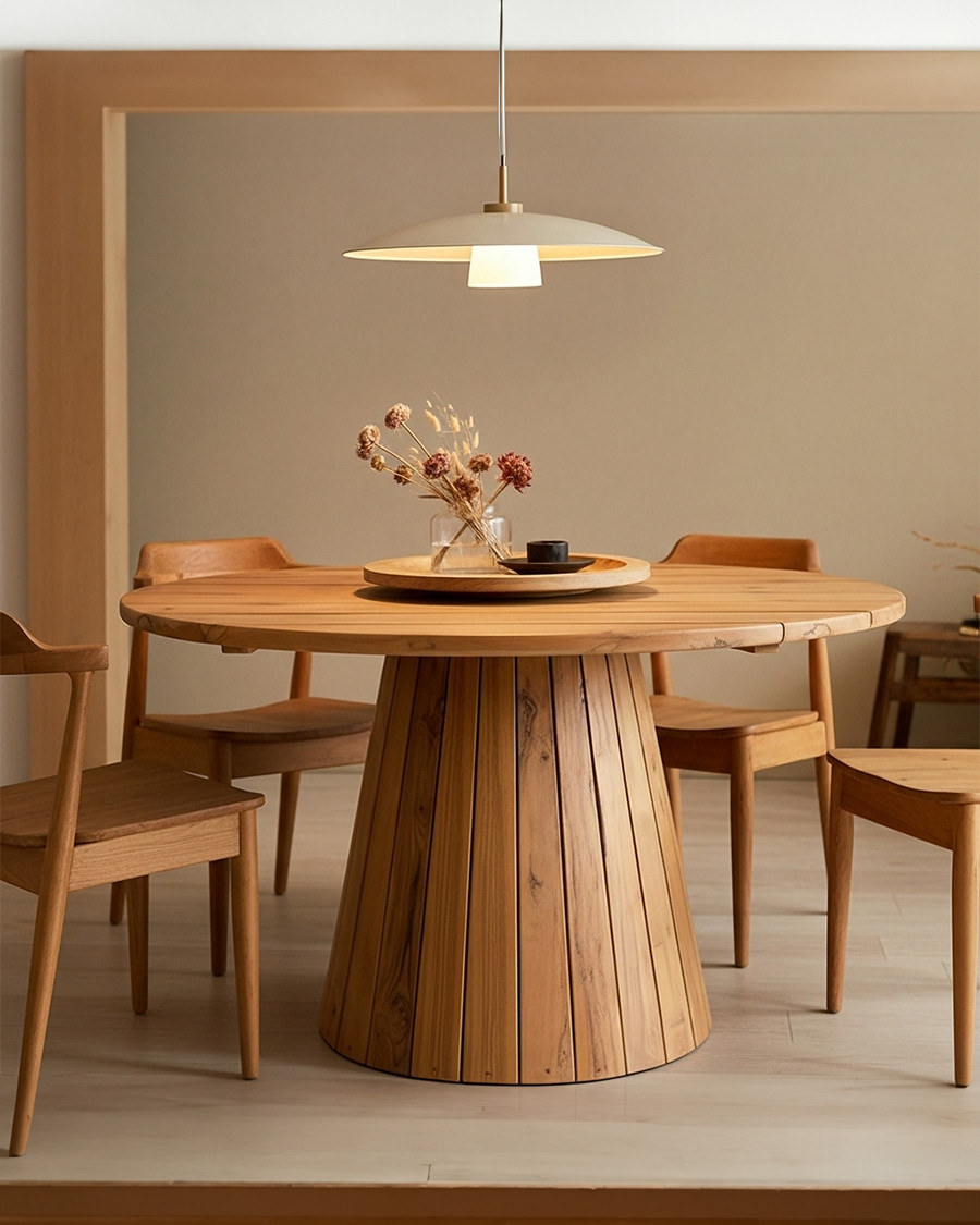 Capelle - Runder Gartentisch aus recyceltem Teakholz