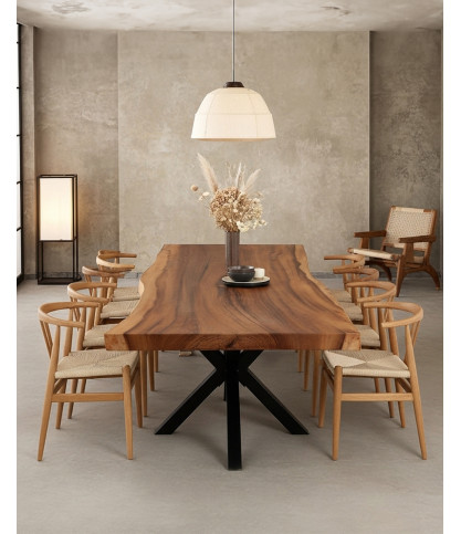 Dempo - Table repas en suar massif L250 cm 12-14 pers.