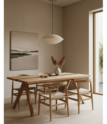 Ningbo - Table repas en teck massif L180 cm 8 pers.