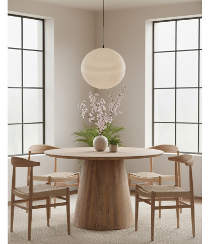 Honolulu - Runder Esstisch aus massivem Teakholz, D110 cm, 4/6 Personen.