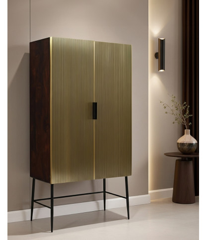 Moon - Antique brass bar cabinet