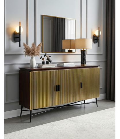 Moon- Grand buffet finition laiton vieilli 150 cm